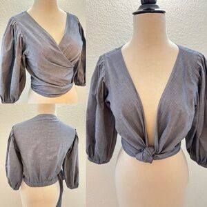 Elizabeth & James Farrah Versatile Wrap Top Blouse Women's Size S EUC‎